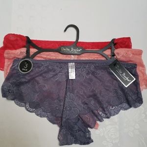 Delta Burke 3-pac Lace Intimates Panties Size 1X